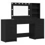 Juego de Mesa de Tocador de 3 Piezas con LED de Madera Negra de , Tocadores para dormitorios - Ref: Foro24-3334210, Precio: 2...