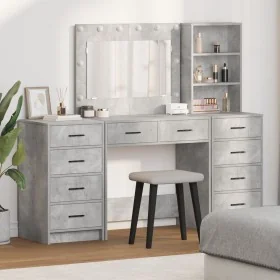 3-piece vanity set with concrete gray wood LEDs