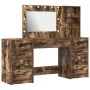 Conjunto de tocador de 3 piezas con LED en madera de roble ahumada de , Tocadores para dormitorios - Ref: Foro24-3334213, Pre...