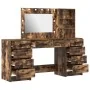 Conjunto de tocador de 3 piezas con LED en madera de roble ahumada de , Tocadores para dormitorios - Ref: Foro24-3334213, Pre...