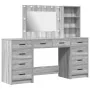 Conjunto de tocador de 3 piezas con luces LED en gris de madera de ingeniería Sonoma de , Tocadores para dormitorios - Ref: F...
