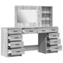 Conjunto de tocador de 3 piezas con luces LED en gris de madera de ingeniería Sonoma de , Tocadores para dormitorios - Ref: F...
