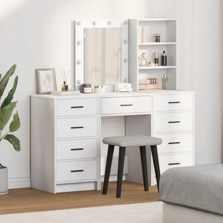3-piece vanity set with white wood LEDs by , Bedroom Dressers - Ref: Foro24-3334218, Price: 255,47 €, Discount: %