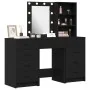 Conjunto de Tocador de 3 Piezas con LED Negro de Madera de , Tocadores para dormitorios - Ref: Foro24-3334219, Precio: 262,98...