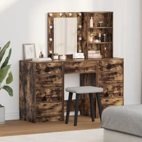 Set de tocador de 3 piezas con luz LED en madera