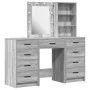 Conjunto de Tocador de 3 Piezas con LED Madera Ingenierizada Gris de , Tocadores para dormitorios - Ref: Foro24-3334223, Prec...