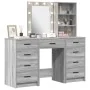 Conjunto de Tocador de 3 Piezas con LED Madera Ingenierizada Gris de , Tocadores para dormitorios - Ref: Foro24-3334223, Prec...