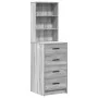 Conjunto de Tocador de 3 Piezas con LED Madera Ingenierizada Gris de , Tocadores para dormitorios - Ref: Foro24-3334223, Prec...