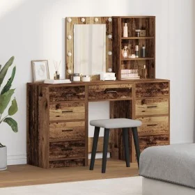 3-Piece Vanity Set with LED in Old Wood Finish