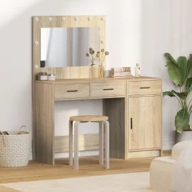 2-teiliges Schminktisch-Set mit LED aus