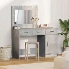 2-Piece Vanity Set with LED in Gray Wood