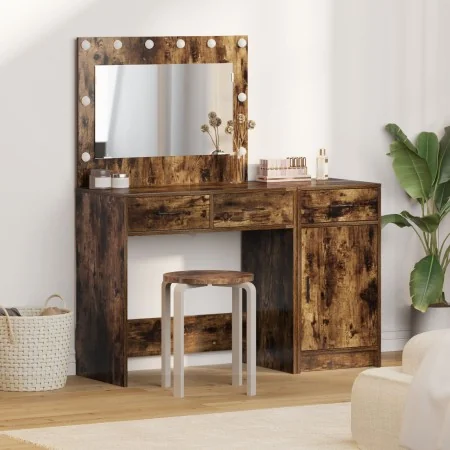 Conjunto de Tocador de 2 Piezas con LED en Madera de Roble Ahumado | Foro24.es | Tu tienda online para hogar, jardín y más Foro24.es