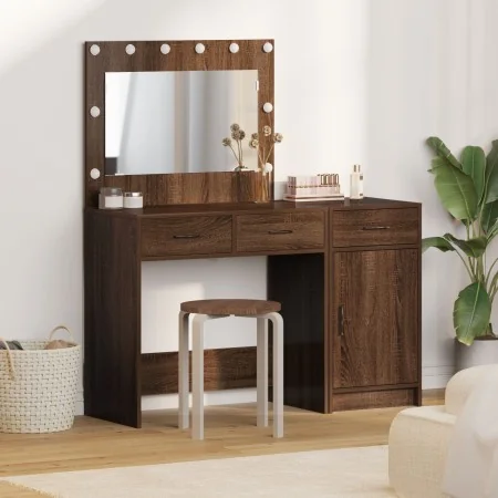 2-Piece Dressing Table Set with LED in Black Oak Wood by , Bedroom Dressers - Ref: Foro24-3334233, Price: 176,91 €, Discount: %
