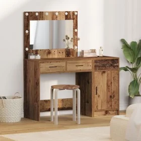 2-Piece Vanity Set with LED Old Engineered Wood
