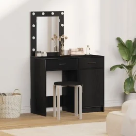 2-Piece Vanity Table Set with LED in Black