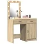 2-teiliges Schminktisch-Set mit LED aus Sonoma-Eichenholz | Foro24.es | Tu tienda online para hogar, jardín y más Foro24.es