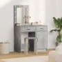 Conjunto de mesa de maquillaje de 2 piezas con LED en gris concreto de madera compuesta | Foro24.es | Tu tienda online para hogar, jardín y más Foro24.es