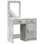 Conjunto de mesa de maquillaje de 2 piezas con LED en gris concreto de madera compuesta | Foro24.es | Tu tienda online para hogar, jardín y más Foro24.es