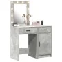 Conjunto de mesa de maquillaje de 2 piezas con LED en gris concreto de madera compuesta | Foro24.es | Tu tienda online para hogar, jardín y más Foro24.es