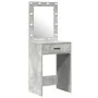 Conjunto de mesa de maquillaje de 2 piezas con LED en gris concreto de madera compuesta | Foro24.es | Tu tienda online para hogar, jardín y más Foro24.es