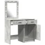 Conjunto de mesa de maquillaje de 2 piezas con LED en gris concreto de madera compuesta | Foro24.es | Tu tienda online para hogar, jardín y más Foro24.es