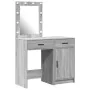 Juego de Mesa de Maquillaje de 2 Piezas con LED en Madera Elaborada Gris Sonoma | Foro24.es | Tu tienda online para hogar, jardín y más Foro24.es