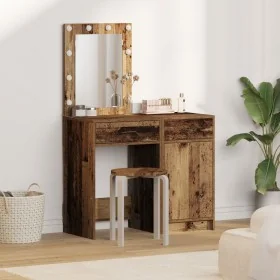 2-Piece Vanity Set with LED in Old Wood Finish