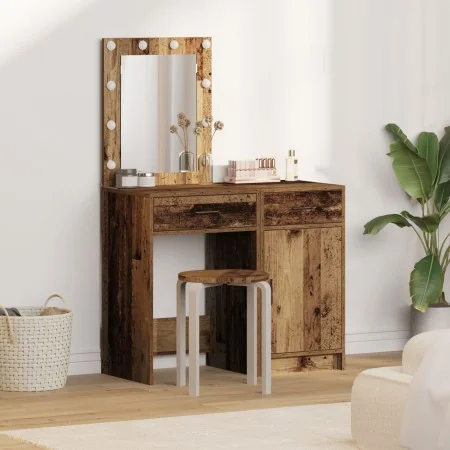 2-teiliges Waschtisch-Set mit LED in Altholz-Ausführung | Foro24.es | Tu tienda online para hogar, jardín y más Foro24.es