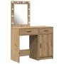 2-Piece Dressing Table Set with LED in Handmade Oak Wood | Foro24.es | Tu tienda online para hogar, jardín y más Foro24.es