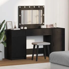 3-Piece Vanity Set with Black LED Wood