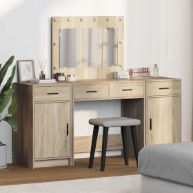 Conjunto de tocador de 3 piezas con LED en madera