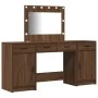 Conjunto de tocador de 3 piezas con LED en madera de roble negro de , Tocadores para dormitorios - Ref: Foro24-3334251, Preci...