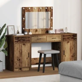 3-teiliges Waschtisch-Set mit LEDs aus Altholz
