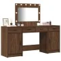 Conjunto de tocador de 3 piezas con LED en madera de roble negro de , Tocadores para dormitorios - Ref: Foro24-3334251, Preci...