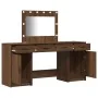 Conjunto de tocador de 3 piezas con LED en madera de roble negro de , Tocadores para dormitorios - Ref: Foro24-3334251, Preci...