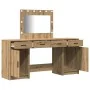 Set de Mesa de Maquillaje de 3 Piezas con LED de Madera Elaborada en Roble Artesanal de , Tocadores para dormitorios - Ref: F...