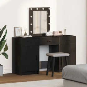 3-Piece Vanity Set with Black Engineered Wood LED