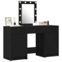 Set de Tocador de 3 Piezas con LED de Madera Engineered Negra de , Tocadores para dormitorios - Ref: Foro24-3334255, Precio: ...
