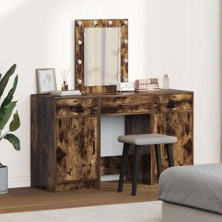 Set de tocador de 3 piezas con LEDs en madera de roble ahumado | Foro24.es | Tu tienda online para hogar, jardín y más Foro24.es