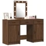 Set de Tocador de 3 Piezas con LED en Roble Negro de , Tocadores para dormitorios - Ref: Foro24-3334260, Precio: 209,58 €, De...