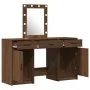 Set de Tocador de 3 Piezas con LED en Roble Negro de , Tocadores para dormitorios - Ref: Foro24-3334260, Precio: 209,58 €, De...