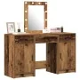 Set de tocador de 3 piezas con LED de madera envejecida | Foro24.es | Tu tienda online para hogar, jardín y más Foro24.es