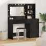 Conjunto de tocador de 2 piezas con LED en madera negra de , Tocadores para dormitorios - Ref: Foro24-3334264, Precio: 196,82...