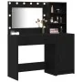 Conjunto de tocador de 2 piezas con LED en madera negra de , Tocadores para dormitorios - Ref: Foro24-3334264, Precio: 196,82...