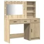 Conjunto de tocador de 2 piezas con LED en madera de roble de Sonoma | Foro24.es | Tu tienda online para hogar, jardín y más Foro24.es