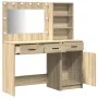 Conjunto de tocador de 2 piezas con LED en madera de roble de Sonoma | Foro24.es | Tu tienda online para hogar, jardín y más Foro24.es