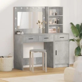 Set de tocador de 2 piezas con LED en madera gris