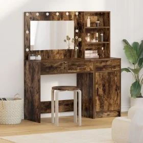 Conjunto de tocador de 2 piezas con LED y madera
