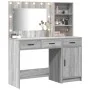 Conjunto de tocador de 2 piezas con espejo LED en gris Sonoma de madera elaborada | Foro24.es | Tu tienda online para hogar, jardín y más Foro24.es