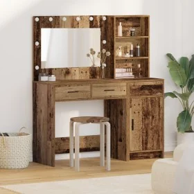 Set de tocador de 2 piezas con luz LED de madera